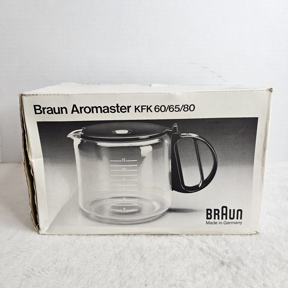 Braun Aromaster KFK 60/65/80 12 Cup Glass Coffee Carafe Pot NOS Vintage Germany